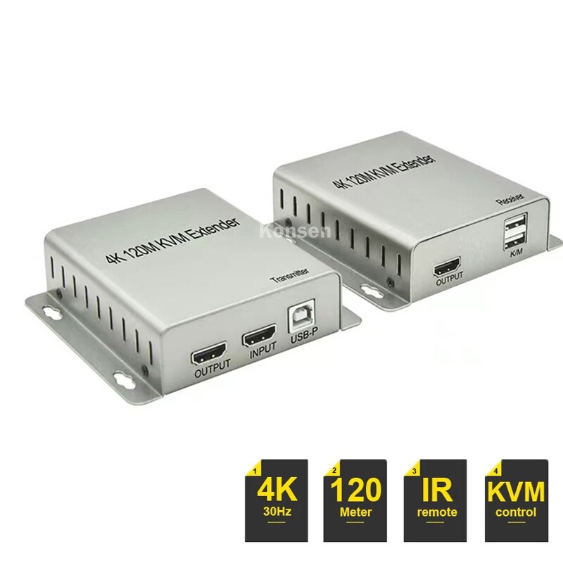 Cat5e/6 Rj45 ̺  4K 120M HDMI USB KVM ͽٴ USB Extendor ۽űⰡִ rj45 1080P 60M HDMI 콺 Ű 
